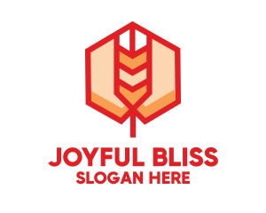 Red Wheat Hexagon logo design