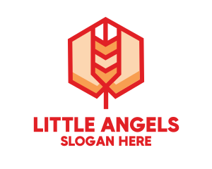 Red Wheat Hexagon logo design