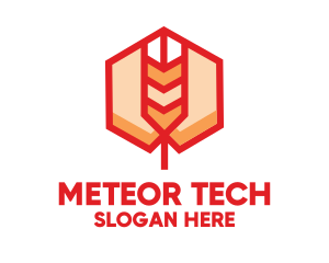 Red Wheat Hexagon logo design