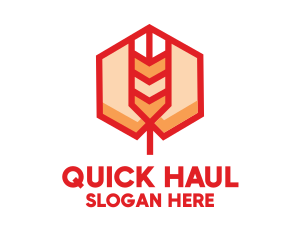 Red Wheat Hexagon logo design