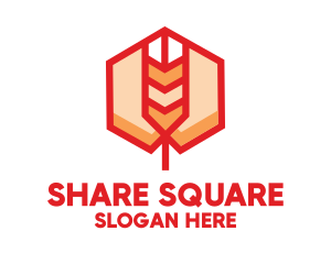 Red Wheat Hexagon logo design