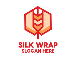 Red Wheat Hexagon logo design