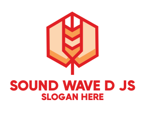 Red Wheat Hexagon logo design