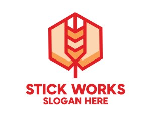 Red Wheat Hexagon logo design