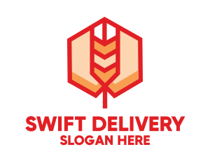 Red Wheat Hexagon logo design