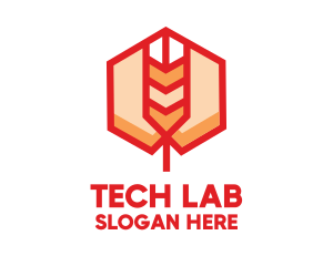 Red Wheat Hexagon logo design