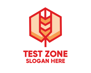 Red Wheat Hexagon logo design