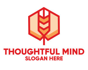 Red Wheat Hexagon logo design