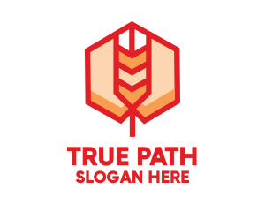 Red Wheat Hexagon logo design