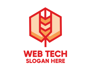 Red Wheat Hexagon logo design