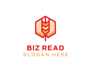 Red Wheat Hexagon logo design