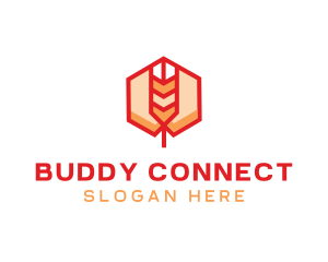 Red Wheat Hexagon logo design