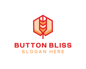 Red Wheat Hexagon logo design