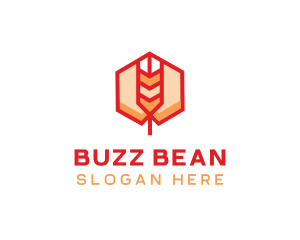 Red Wheat Hexagon logo design