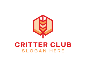 Red Wheat Hexagon logo design