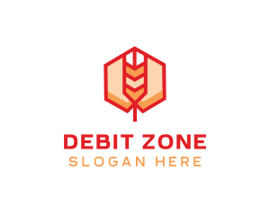 Red Wheat Hexagon logo design