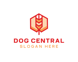 Red Wheat Hexagon logo design