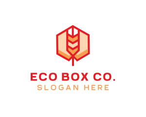 Red Wheat Hexagon logo design