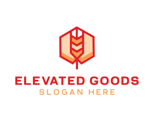 Red Wheat Hexagon logo design