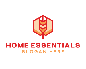 Red Wheat Hexagon logo design