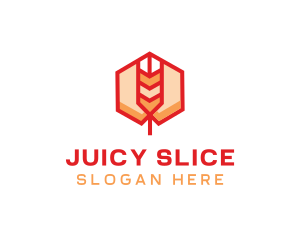 Red Wheat Hexagon logo design