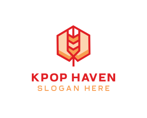 Red Wheat Hexagon logo design