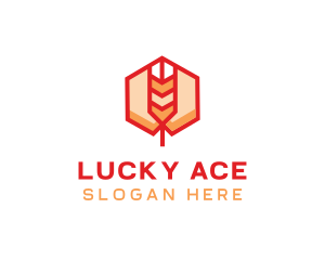 Red Wheat Hexagon logo design