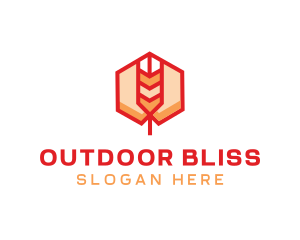 Red Wheat Hexagon logo design