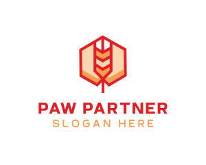 Red Wheat Hexagon logo design