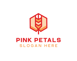 Red Wheat Hexagon logo design