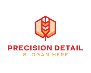 Red Wheat Hexagon logo design