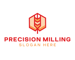 Red Wheat Hexagon logo design