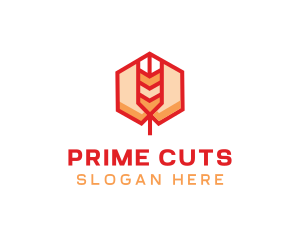 Red Wheat Hexagon logo design