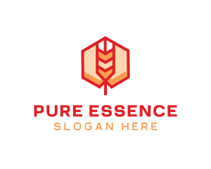 Red Wheat Hexagon logo design