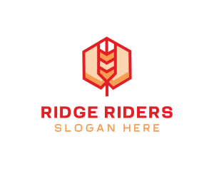 Red Wheat Hexagon logo design