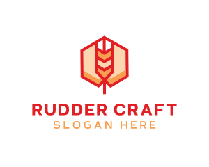 Red Wheat Hexagon logo design