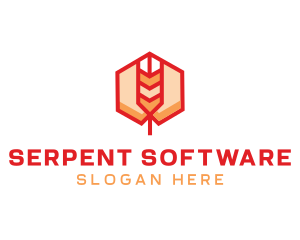 Red Wheat Hexagon logo design