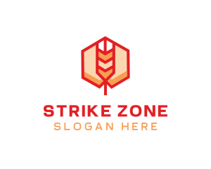 Red Wheat Hexagon logo design