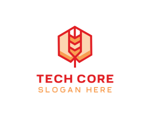 Red Wheat Hexagon logo design