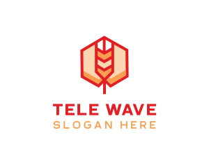 Red Wheat Hexagon logo design