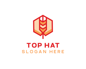 Red Wheat Hexagon logo design