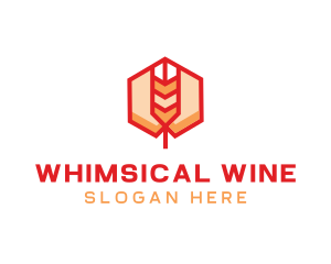 Red Wheat Hexagon logo design