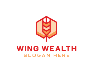 Red Wheat Hexagon logo design