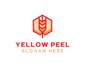 Red Wheat Hexagon logo design