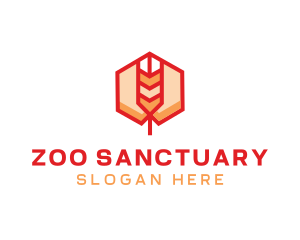 Red Wheat Hexagon logo design