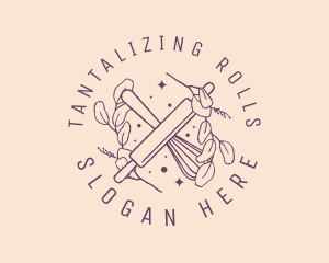 Bakery Leaves Rolling Pin logo design