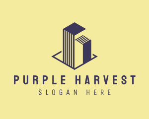 Purple Building Property logo design