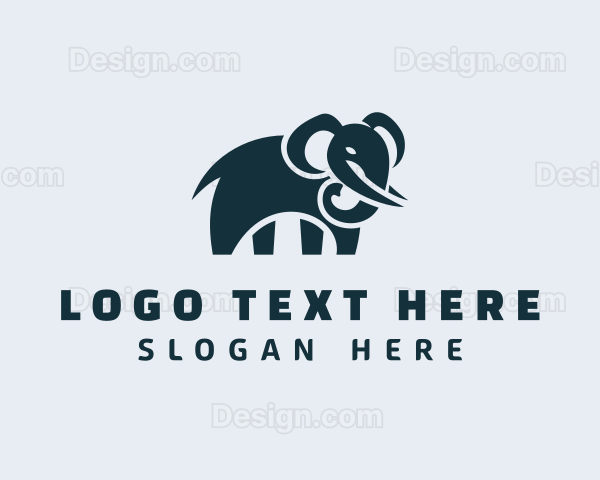 Wild Elephant Animal Logo