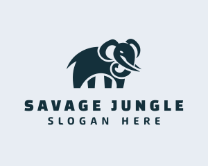 Wild Elephant Animal logo design