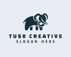 Wild Elephant Animal logo